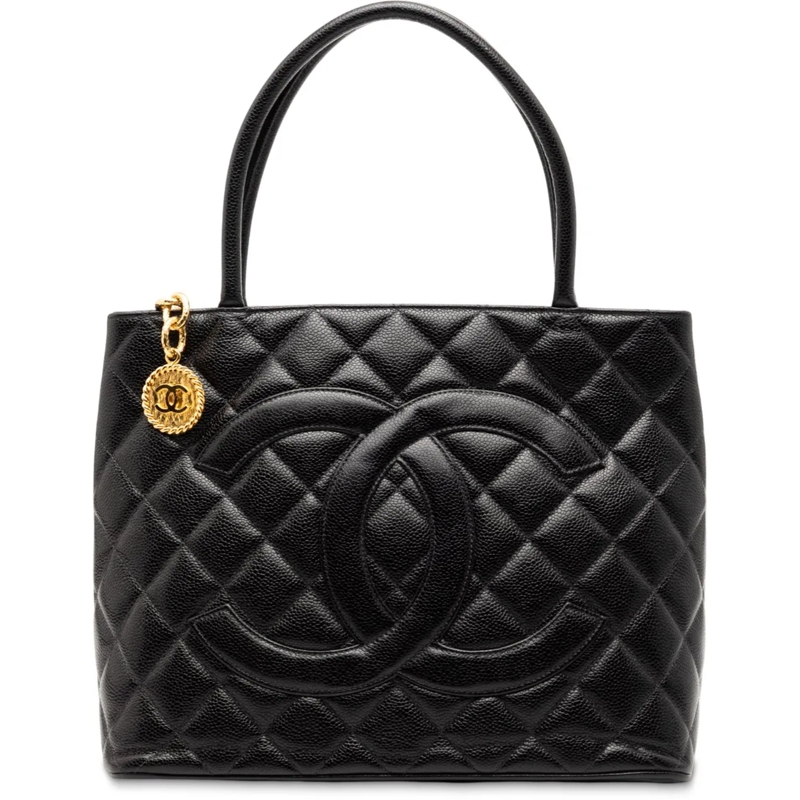 Chanel Shopper Caviar Medallion Tote schwarz