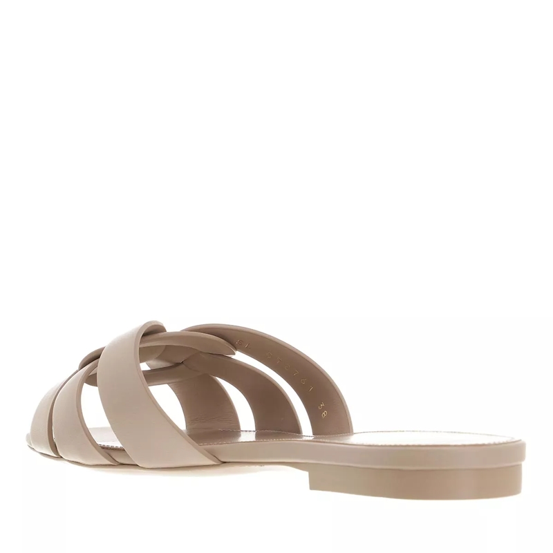 Saint Laurent Slides Tribute Flat Mules Leather Dark Beige(Image 2)