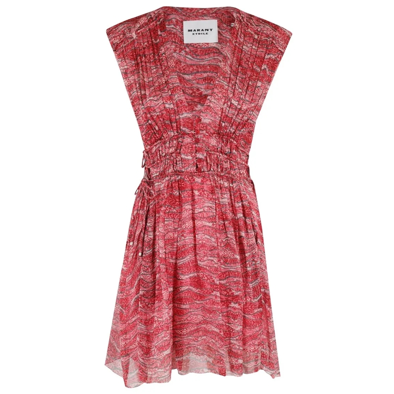 Etoile Isabel Marant Minikleid Sleeveless V-Neck Dress With Adjustable Side Draws Pink