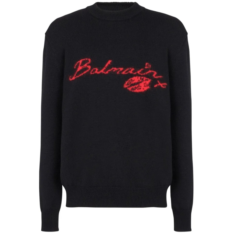 Balmain Trui Virgin Wool Sweater Black