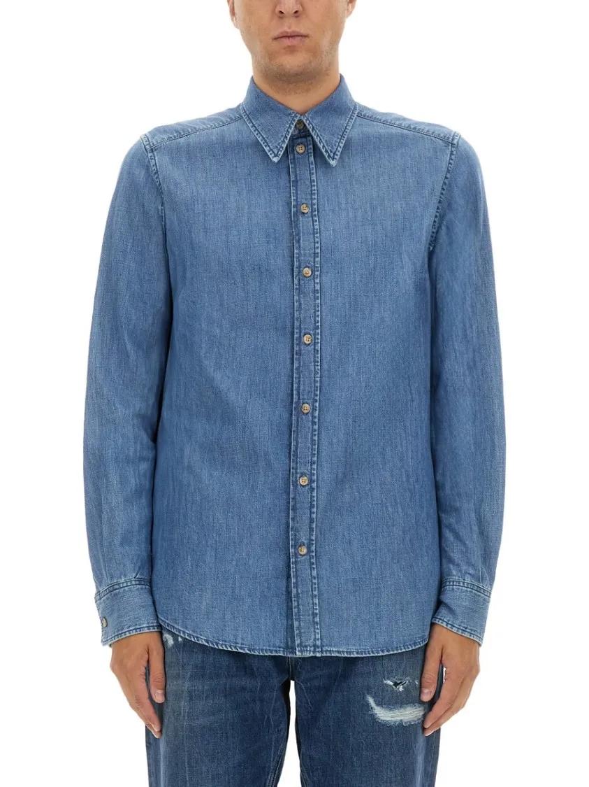 Thumbnail - Dolce&Gabbana - Cotton Shirt - Größe 41 - blau