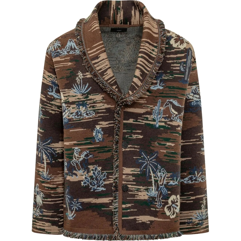 Alanui Pullover Cardigan Tex Hawaii con Frange braun