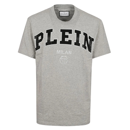 Philipp Plein T-Shirts Round Neck College T-Shirt Grey