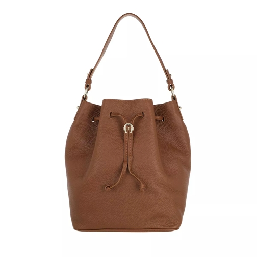 AIGNER Tara Handbag Dark Toffee Brown Bucket Bag