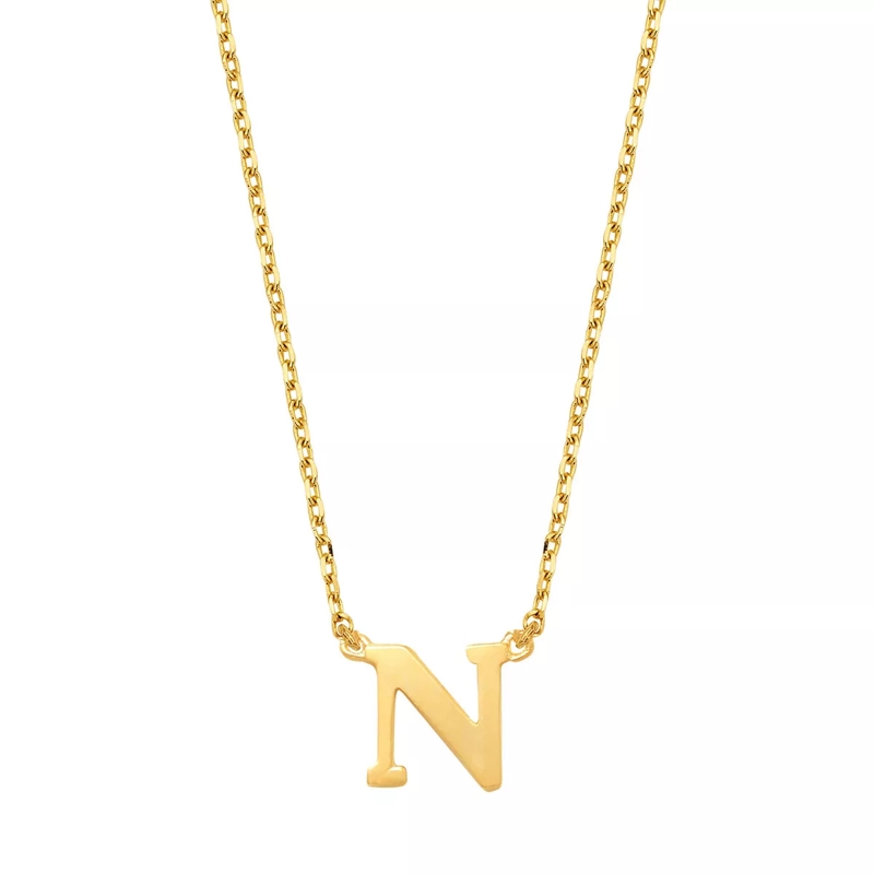 Isabel Bernard Collier moyen Le Marais Chloé 14 Karat Initial Necklace Letter N Gold