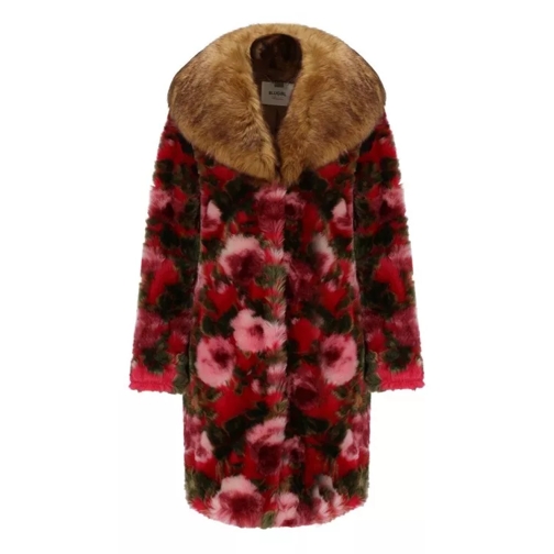 Blugirl Roses Faux Fur Coat Red 