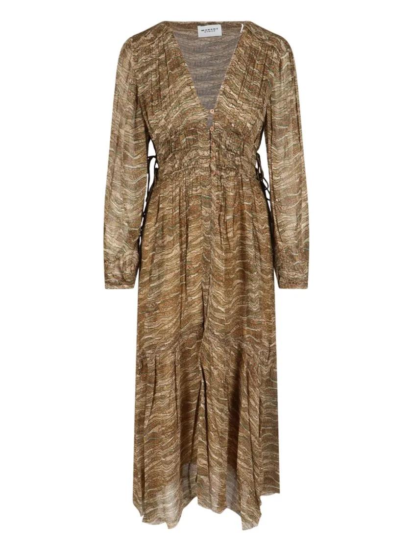Thumbnail - Etoile Isabel Marant - "Amara" Maxi Draped Dress – Green - Größe 40 - grün
