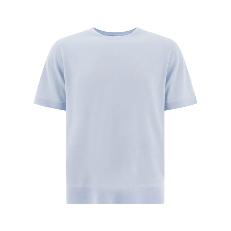 Vince Pullover Light Blue Rib-Knit Merino Wool Blue