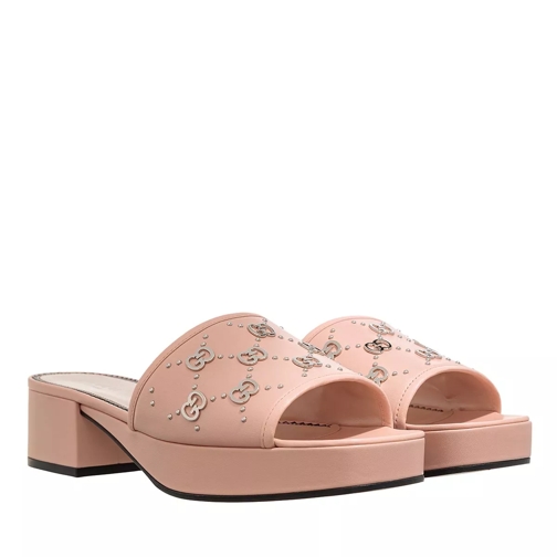 Gucci Interlocking G Slide Sandals Light Pink Slip-in skor