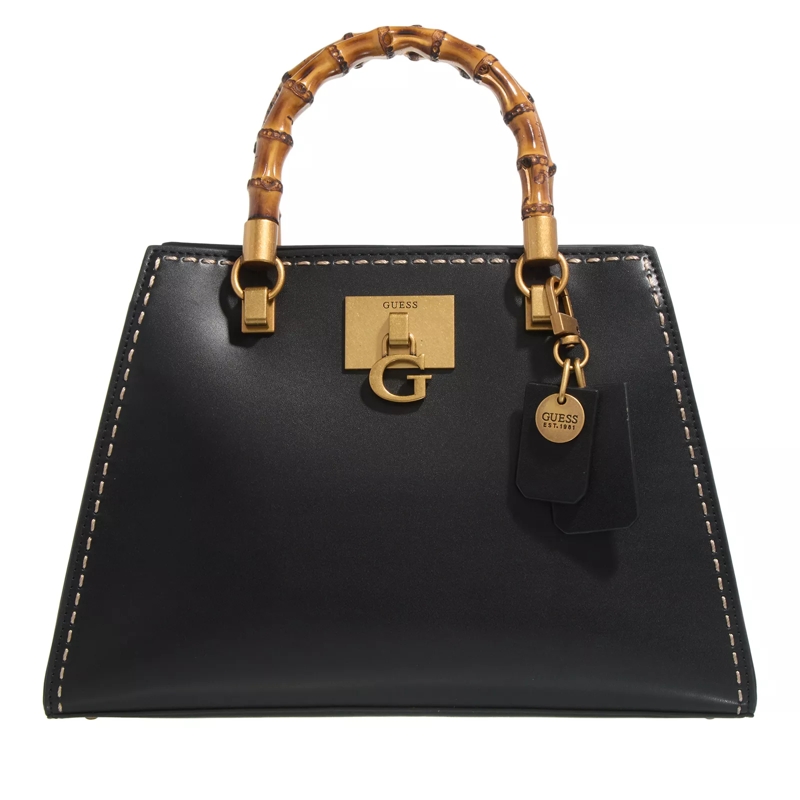 Guess Tote Stephi Bamboo Satchel Black