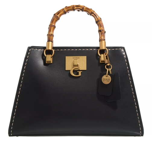 Guess Stephi Bamboo Satchel Black Tote