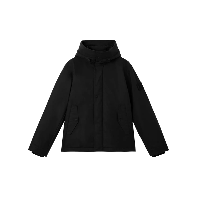 Stone Island Parka Kapuzenparka aus kardiertem Woll-Nylon-Flanel A0029 A0029 black