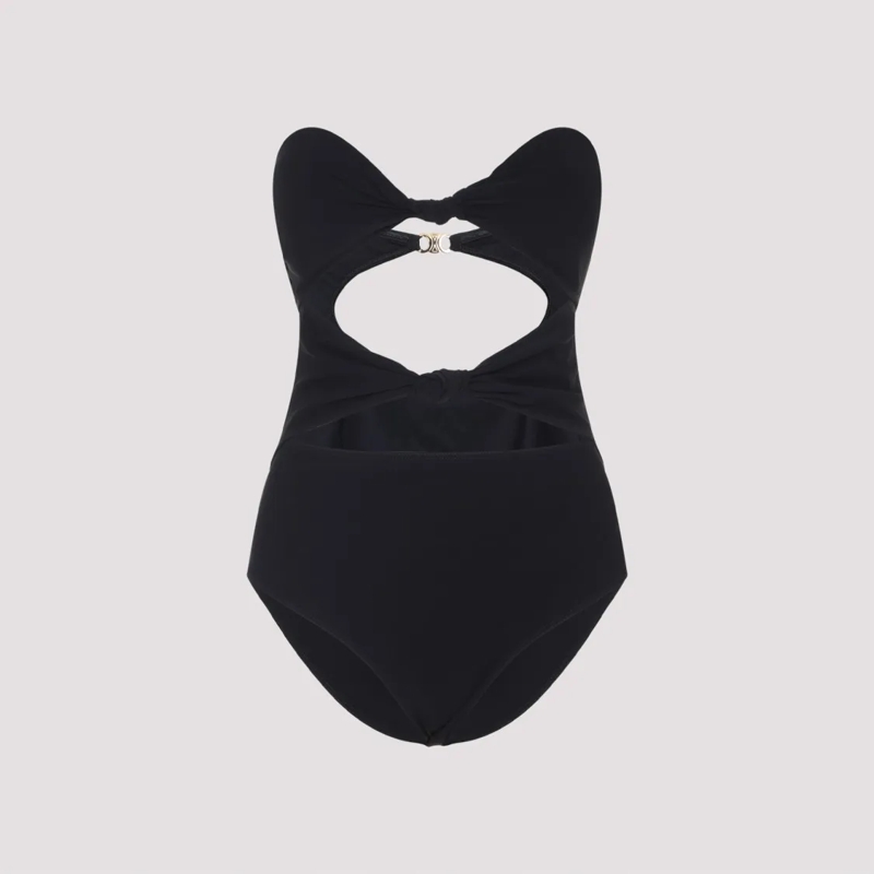 Celine  Strapless Black One-Piece Swimsuit Black