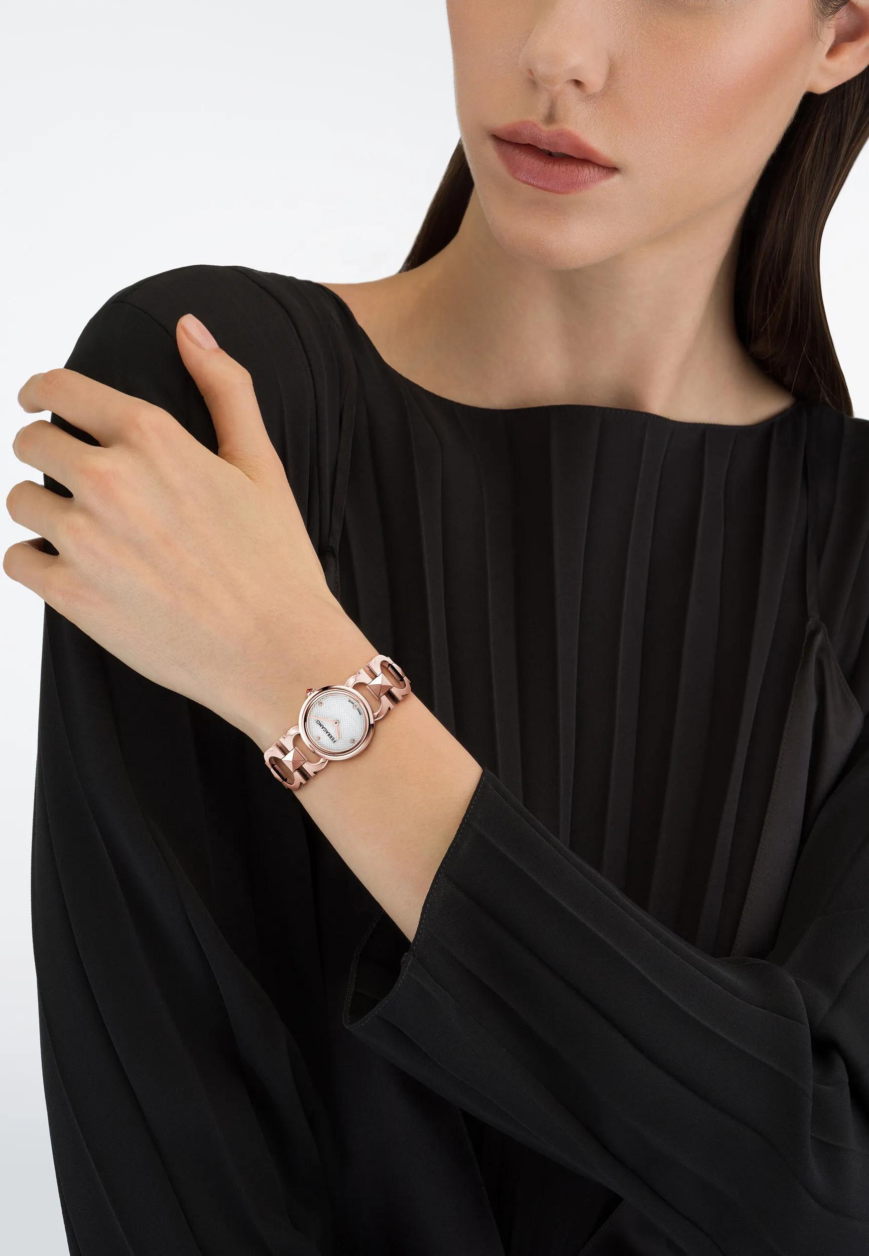 Thumbnail - Salvatore Ferragamo Uhr - Quarz Analog Uhr Sg-Double Gancini Stud - Gr. unisize - in Rosa - für Damen