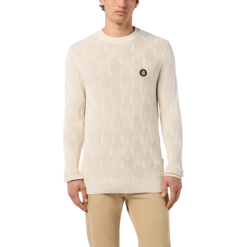 BILLIONAIRE  Wool Silk Roundneck Pullover Braids weiss(Image 3)