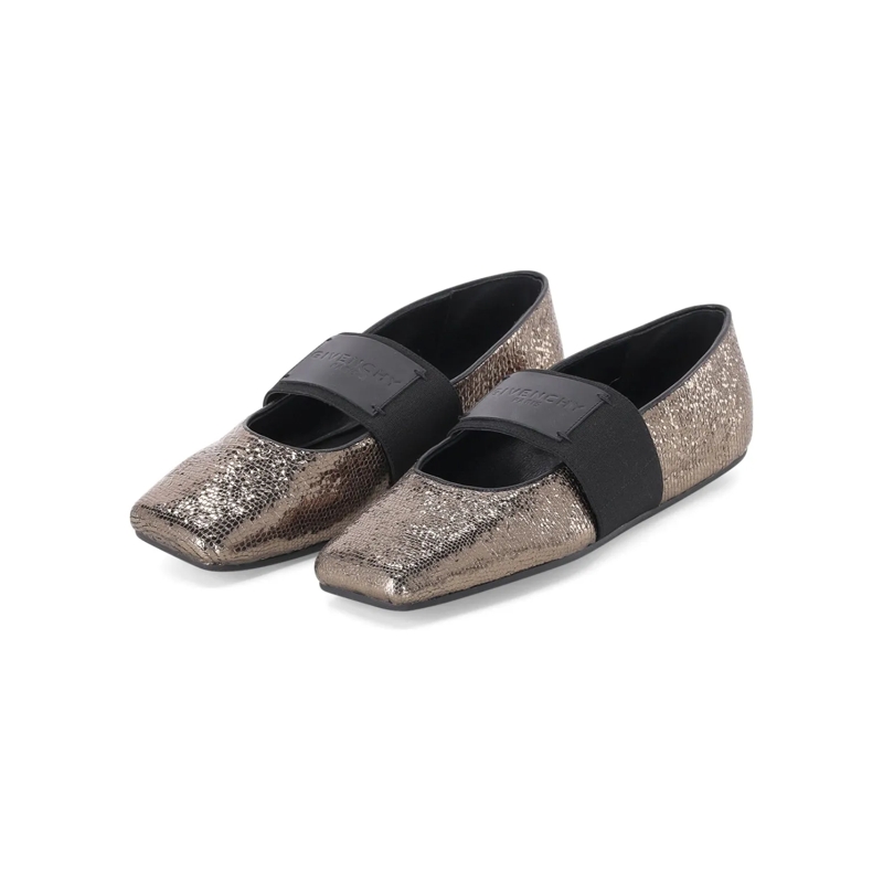 Givenchy Schnürschuhe Ballerinas aus Lammleder gold