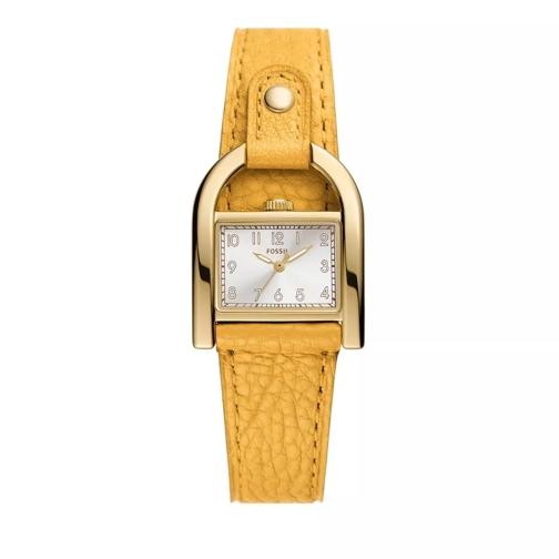 Fossil Harwell Three-Hand LiteHide™ Leather Watch Yellow Orologio al quarzo