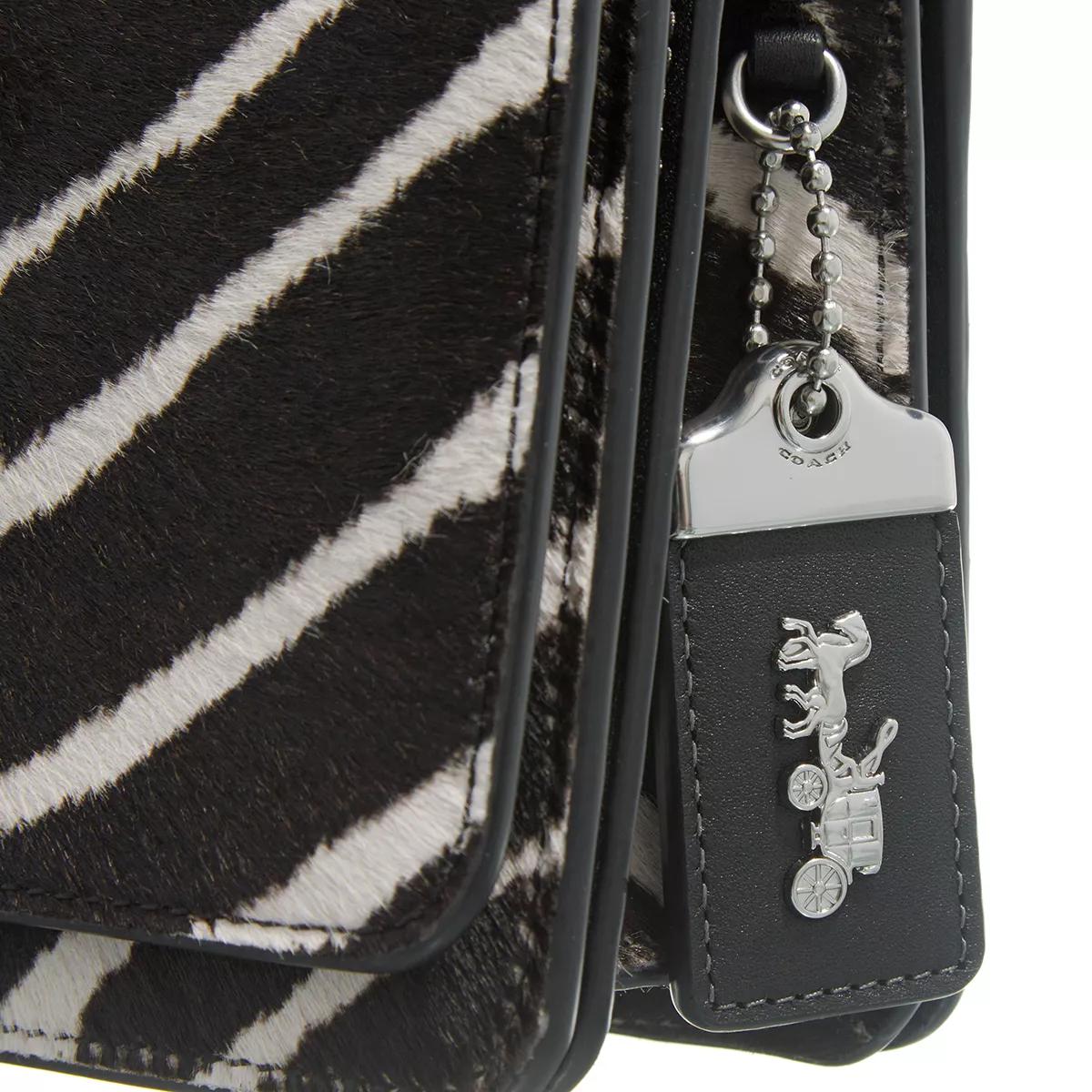 Coach Pochettes Zebra Printed Haircalf Bandit Shoulder Bag in wit