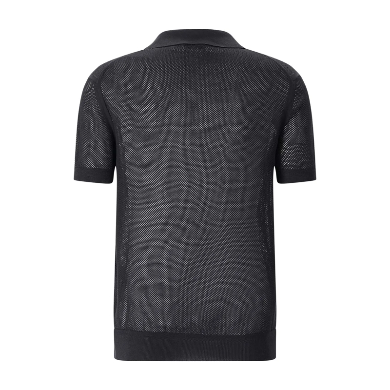 Tom Ford Polohemd Poloshirt mit Seide schwarz(Image 5)