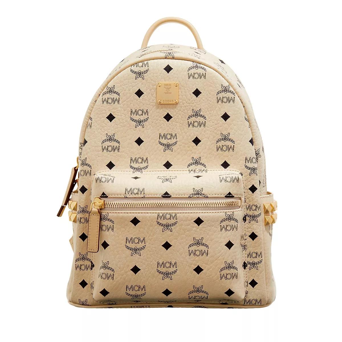 MCM Stark Visetos Backpack Sml Beige Rucksack