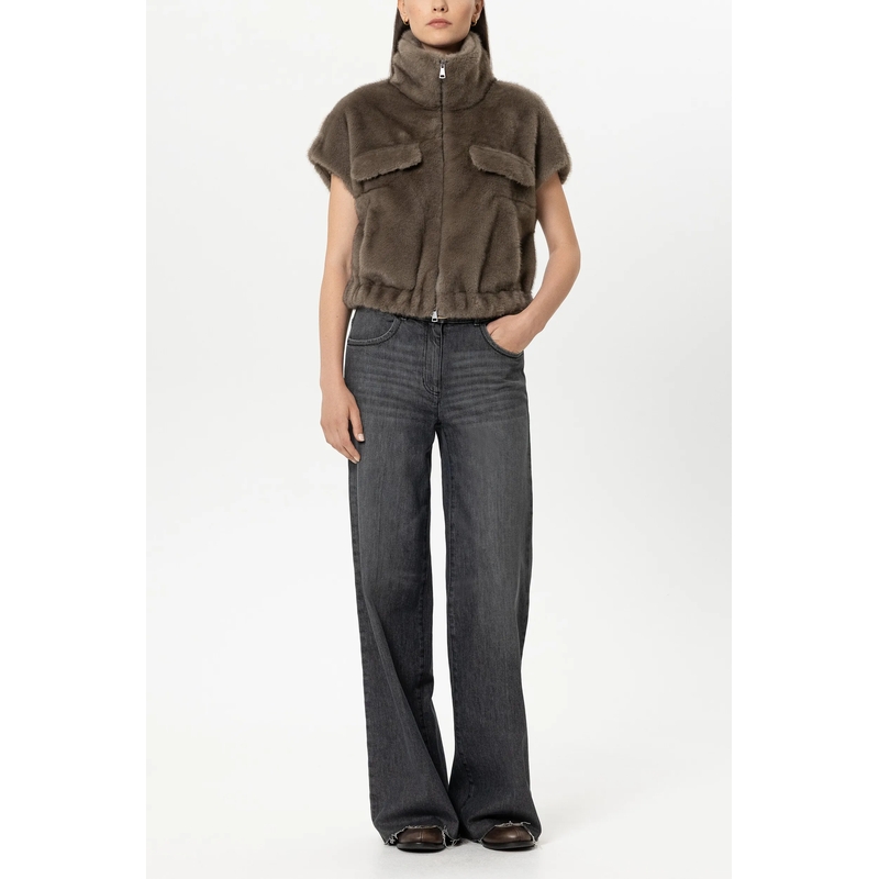 Luisa Cerano Wide-Leg-Jeans Authentic-Bootcut-Denim black(Image 2)