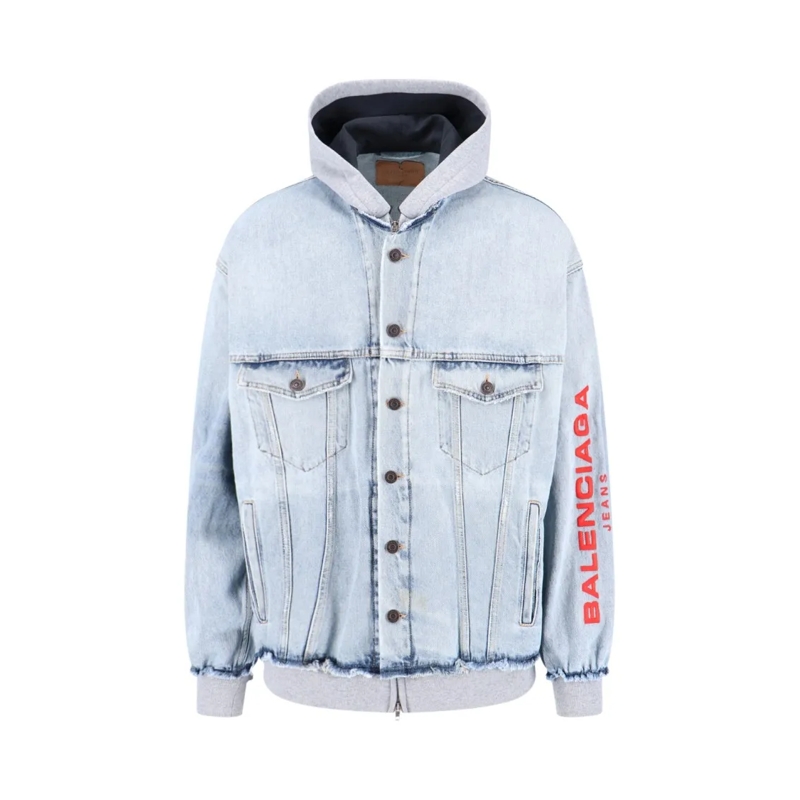 Balenciaga Jeansjacke Denim Hoodie Jacket – Blue/Grey Blue