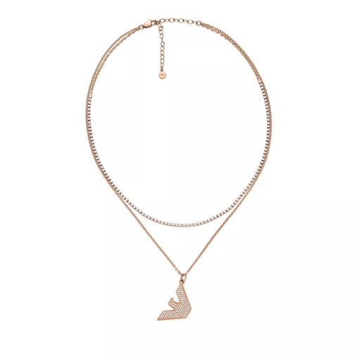 Emporio Armani Stainless Steel Pendant Necklace Rose Gold Kurze Halskette