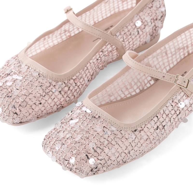 Agl Veterschoenen Ballerinas Ceramic Mary Jane mit Pailletten pink(Image 4)