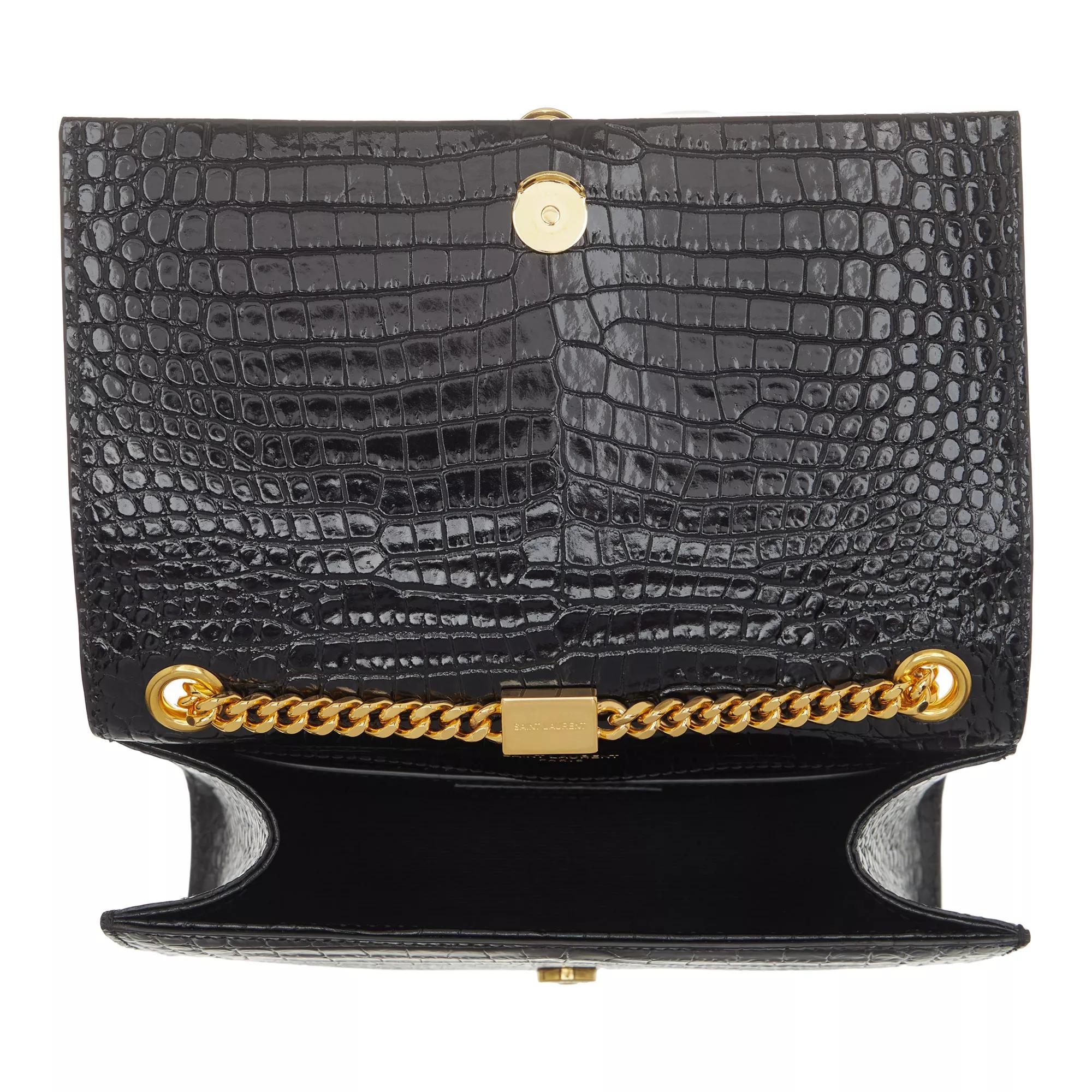 Saint Laurent Crossbody bags Kate Small Tassel In Crocodile Embossed Bag in zwart