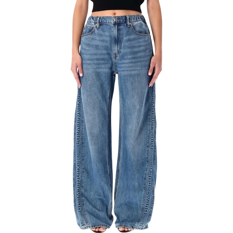 Alexander Wang Jeans Blue Balloon Jogger Jeans With Logo Blue