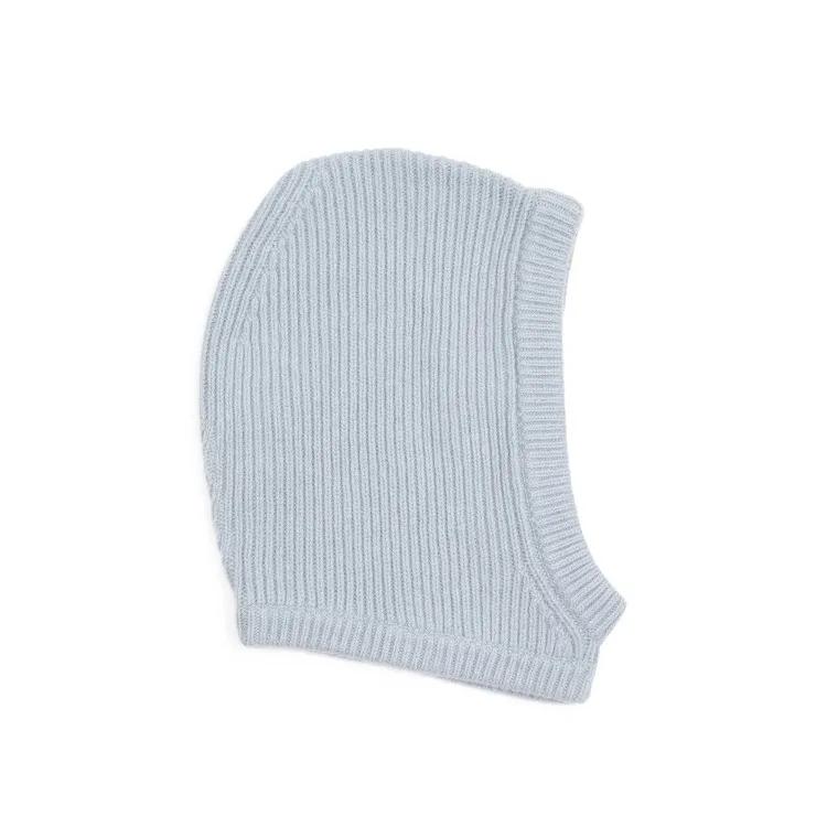 Rick Owens Mützen - Pale Blue Cashmere And Wool Ribbed Balaclava - Gr. ONE SIZE - in Blau - für Damen