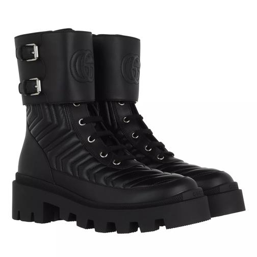 Gucci Frances Boots Leather Black Schnürstiefel