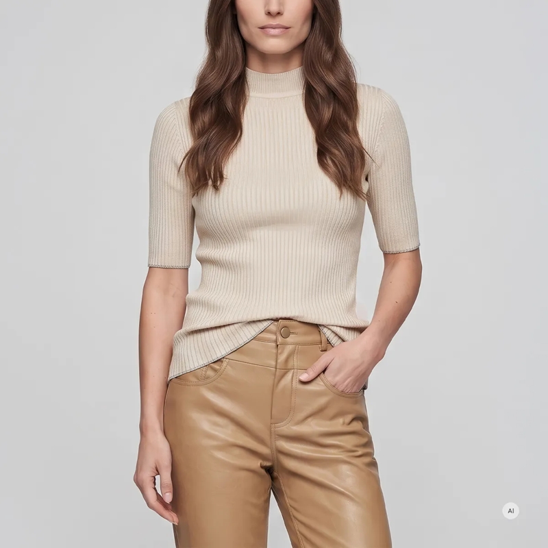 Marc Aurel  Pullover- mit silbernem Glanzgarn- Turtleneck- beige(Image 3)