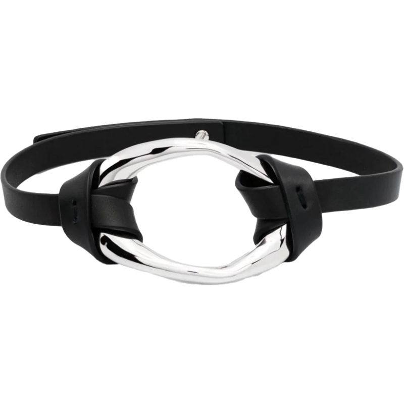 Jil Sander Mittellange Halskette Necklace - Black/silver schwarz