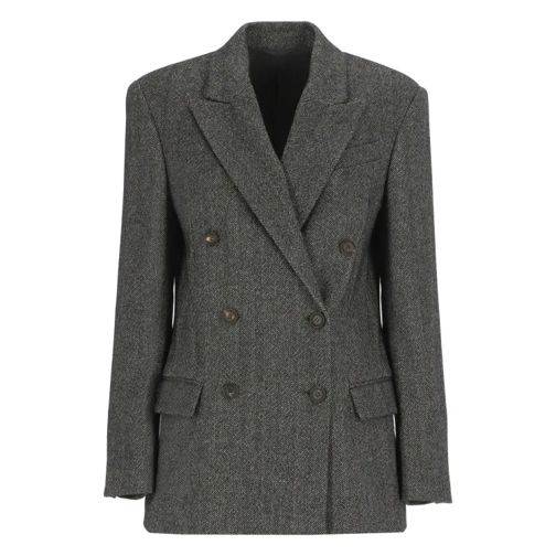 Brunello Cucinelli  Wool Double-Breasted Jacket Grey