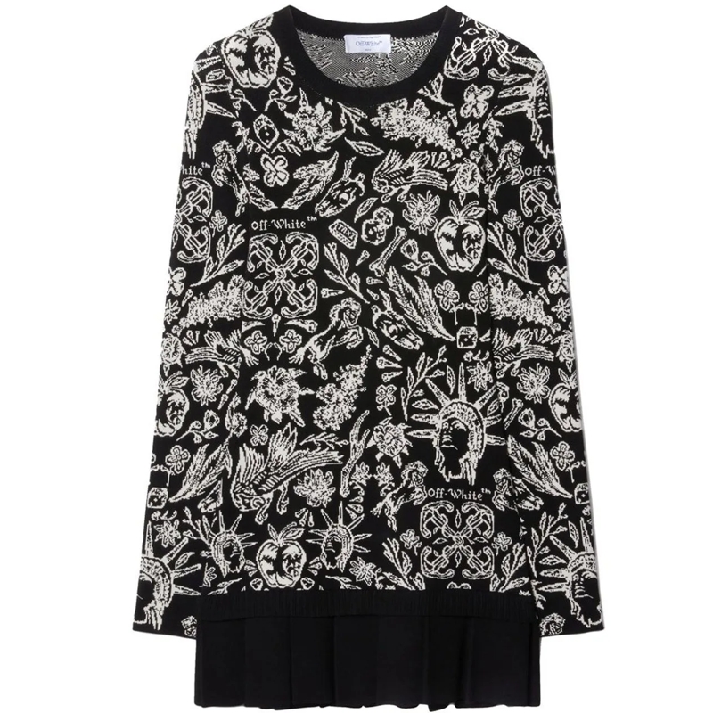 Off-White Midirock Dress Black schwarz