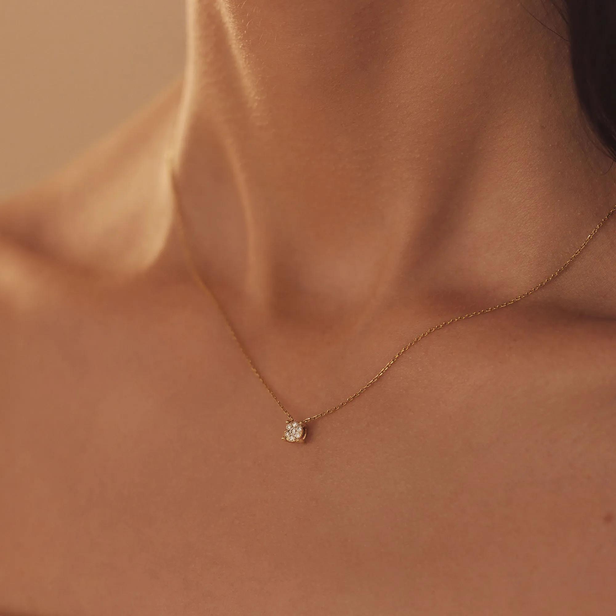 Thumbnail - Isabel Bernard Halskette - De la Paix Hanaé 14 karat necklace  diamond 0.08 - Gr. unisize - in Gold - für Damen