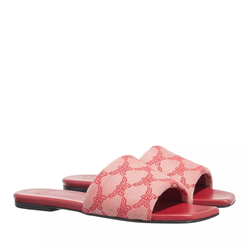 MCM Valentine's Day Flat Sandals Valentine Red Slip-in skor