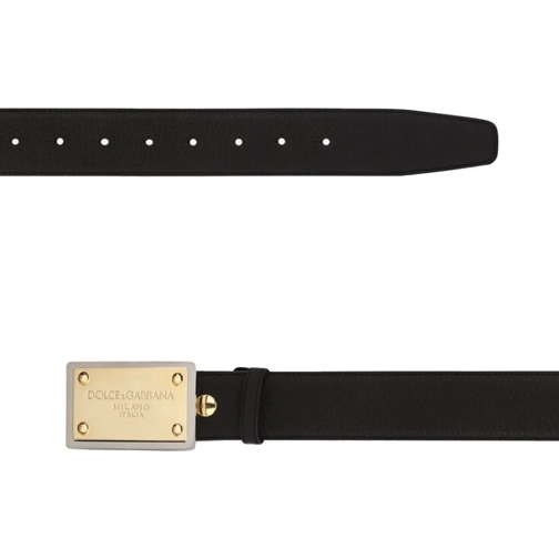 Dolce&Gabbana Gürtel Grainy Calfskin Belt In Black Black