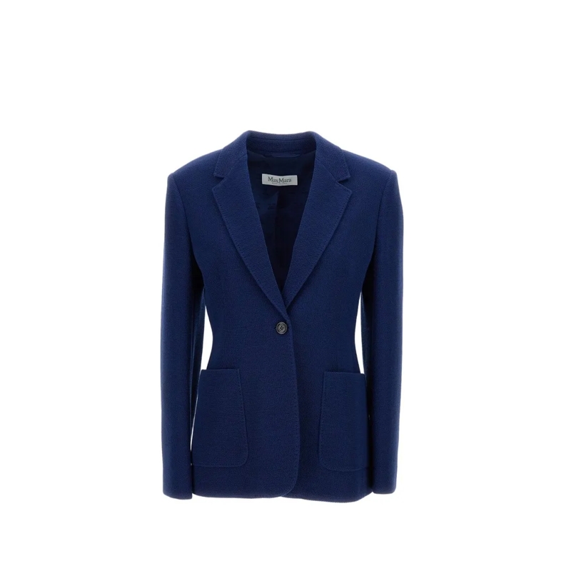 Max Mara Blazer Bluette Utility Jersey Jacket Blue