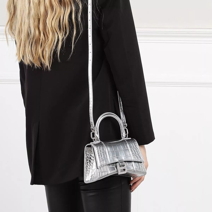 Balenciaga hourglass best sale bag silver