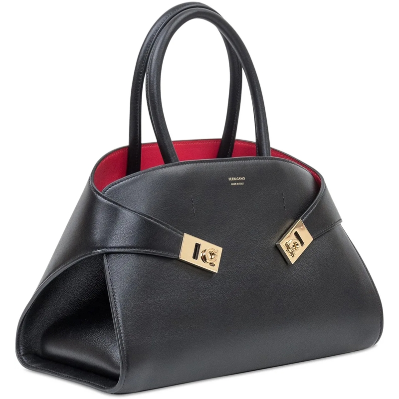 Salvatore Ferragamo Fourre-tout Borsa Hug con Doppi Manici schwarz(Image 3)