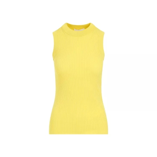 Sportmax Toledo Ribbed Yellow Cotton Top Yellow 