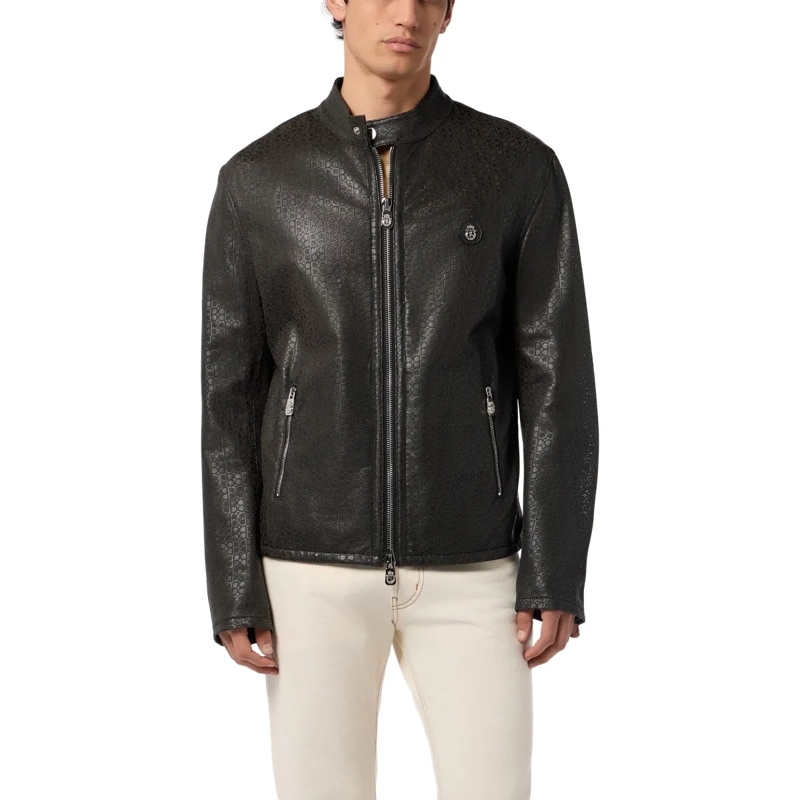 BILLIONAIRE Lederjacke Perforated Moto Jacket Bb schwarz(Image 3)