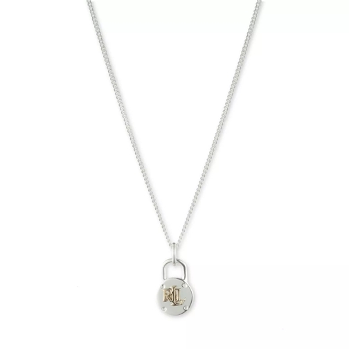 Lauren Ralph Lauren Necklace 14" PADLOCK PENDANT Silver Medium Necklace