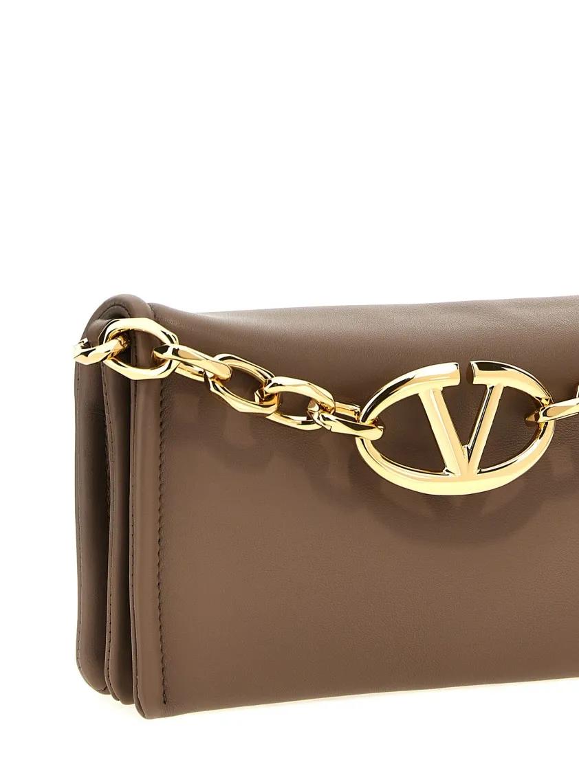 Valentino Garavani Clutches 'Vlogo Chain' Clutch Bag in bruin