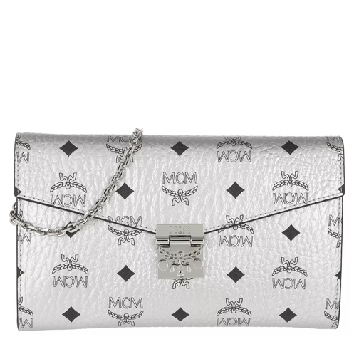 MCM Patricia Visetos Continental Wallet Large Berlin Silver Wallet On A Chain