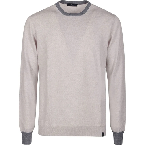 Fay  Round Neck Sweater White weiß