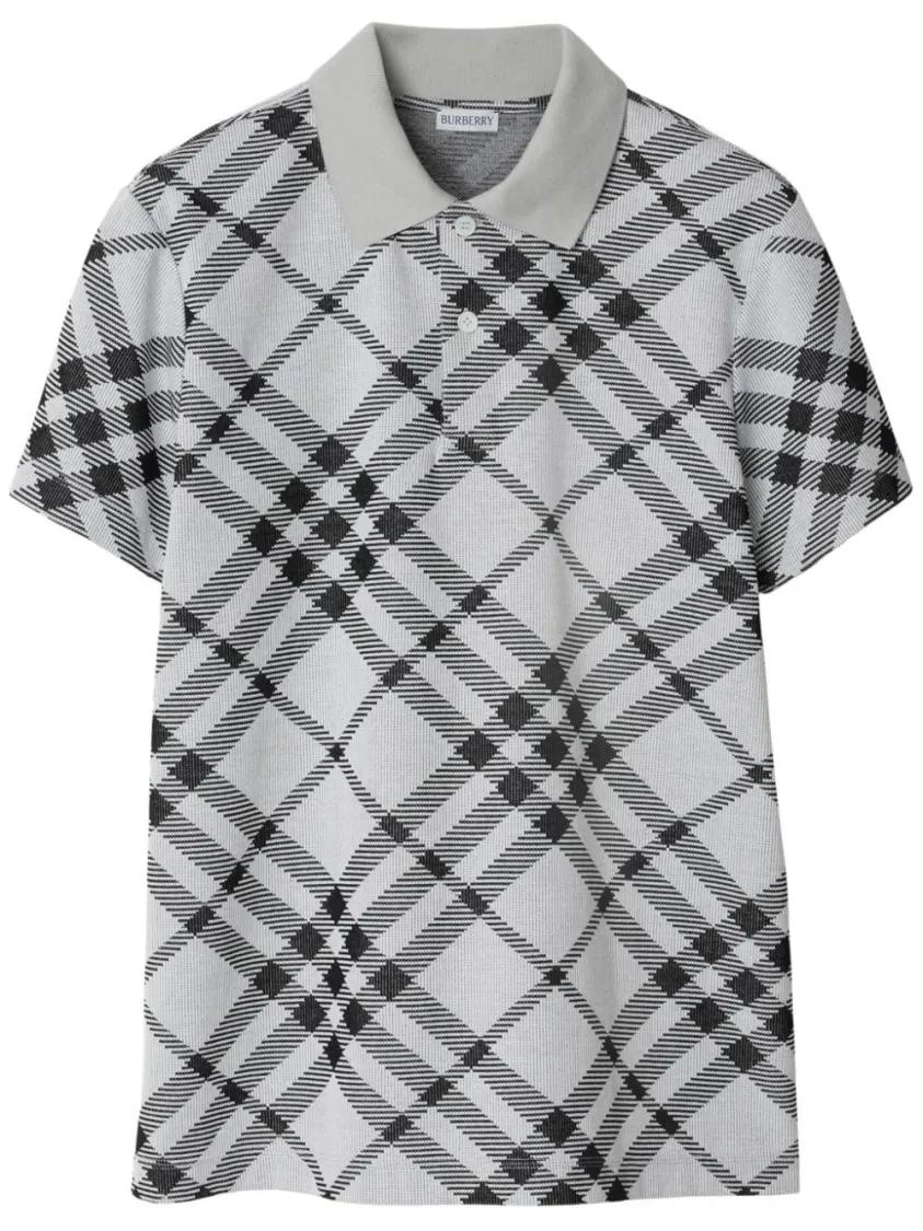 Burberry - Gray Nova Check Polo Shirt - Größe L - grau