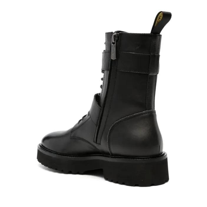 Thumbnail - Doucal's Stiefel - Buckled Lace-Up Leather Boots - Gr. 37,5 (EU) - in Schwarz - für Damen